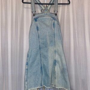 Light Blue Denim Overall Dress